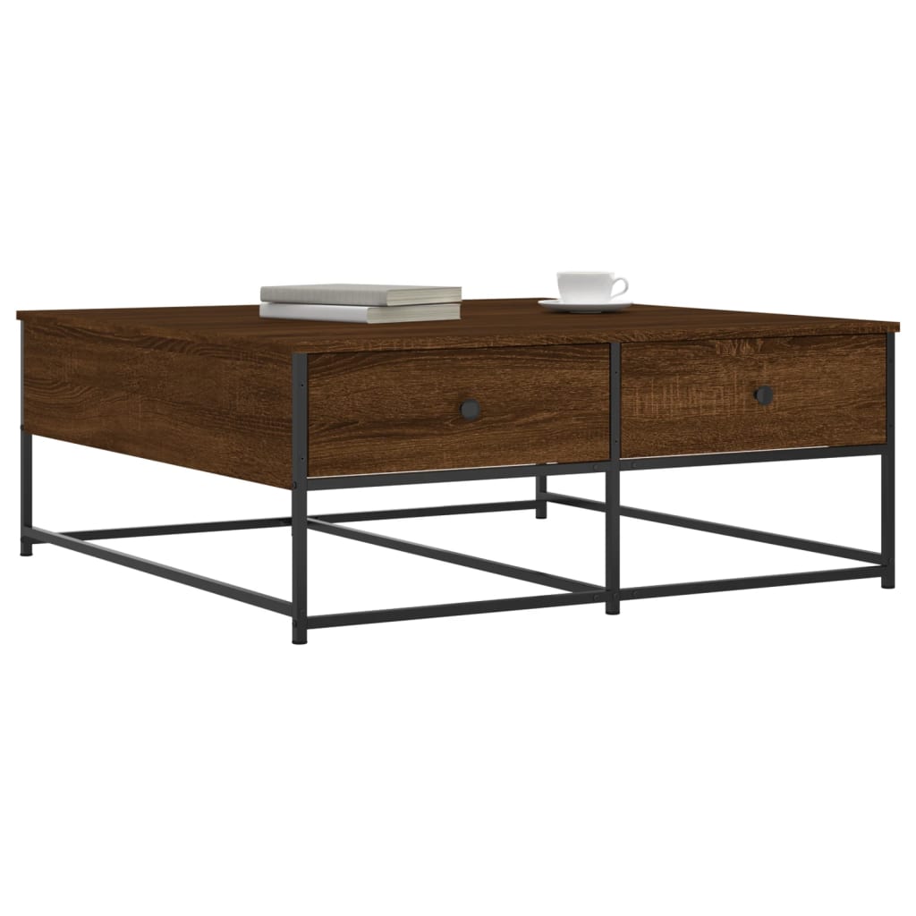 Vidaxl salontafel 100x99x40 cm bewerkt hout bruin eikenkleur