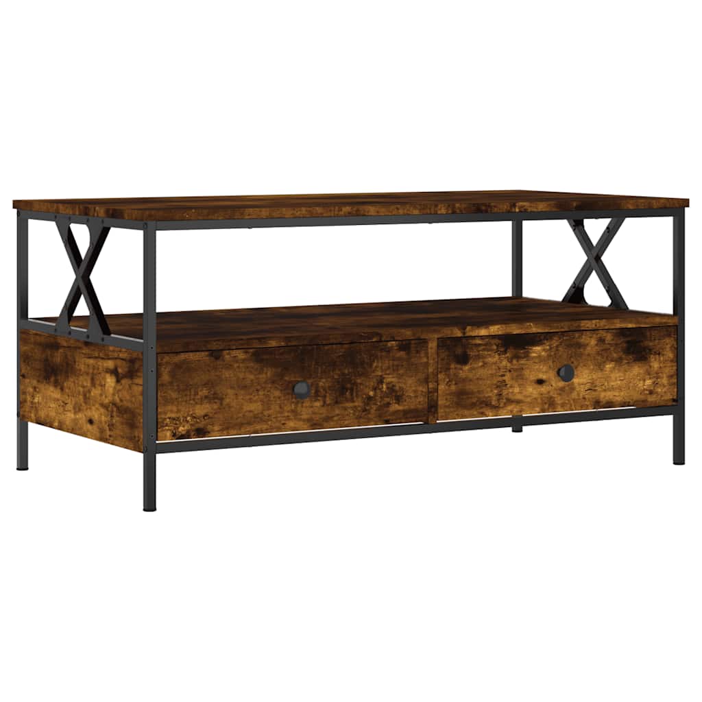 Vidaxl salontafel 100x51x45 cm bewerkt hout gerookt eikenkleurig
