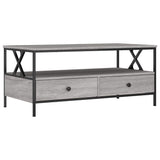 Vidaxl salontafel 100x51x45 cm bewerkt hout grijs sonoma eiken