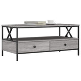 Vidaxl salontafel 100x51x45 cm bewerkt hout grijs sonoma eiken