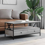 Vidaxl salontafel 100x51x45 cm bewerkt hout grijs sonoma eiken