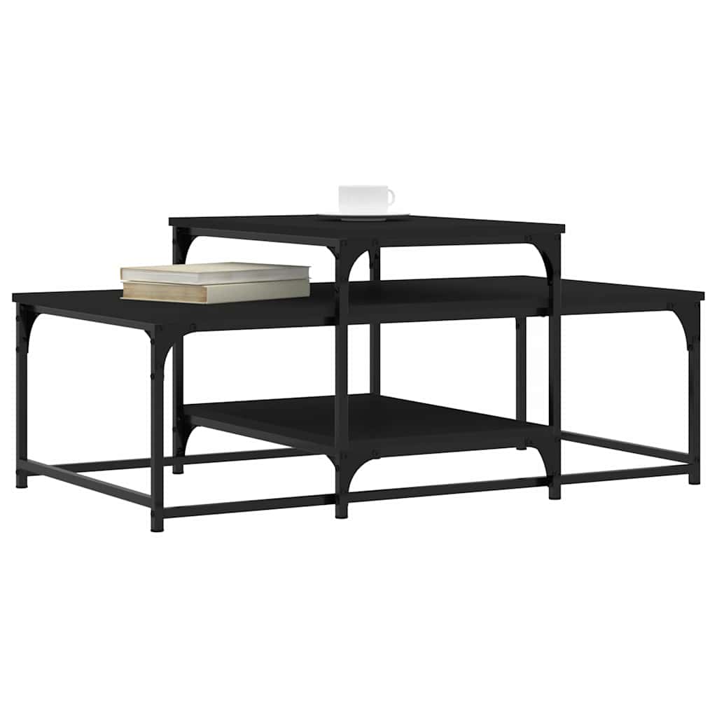 Vidaxl salontafel 102x60x45 cm bewerkt hout zwart