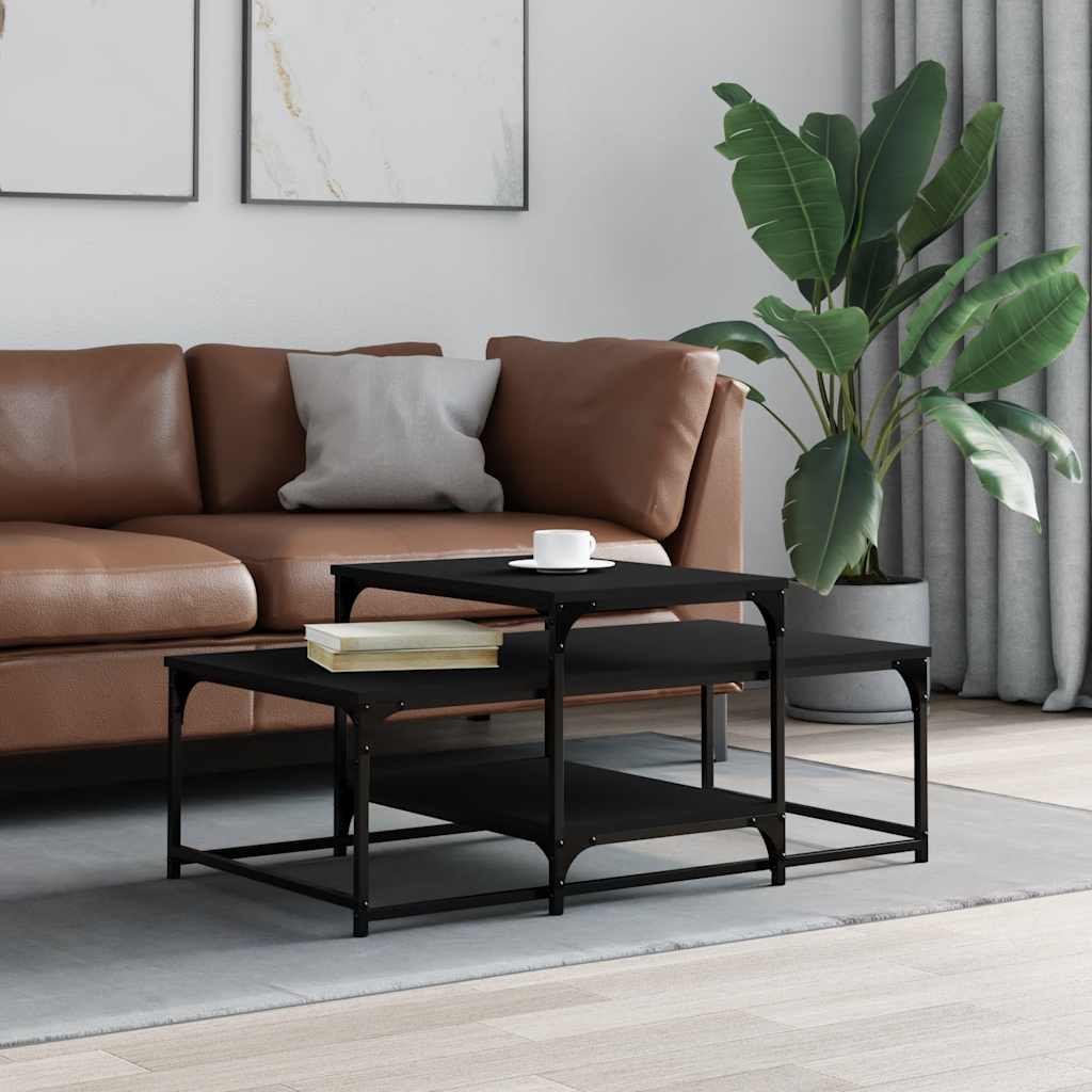 Vidaxl salontafel 102x60x45 cm bewerkt hout zwart