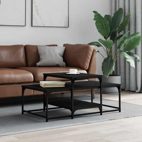 Vidaxl salontafel 102x60x45 cm bewerkt hout zwart