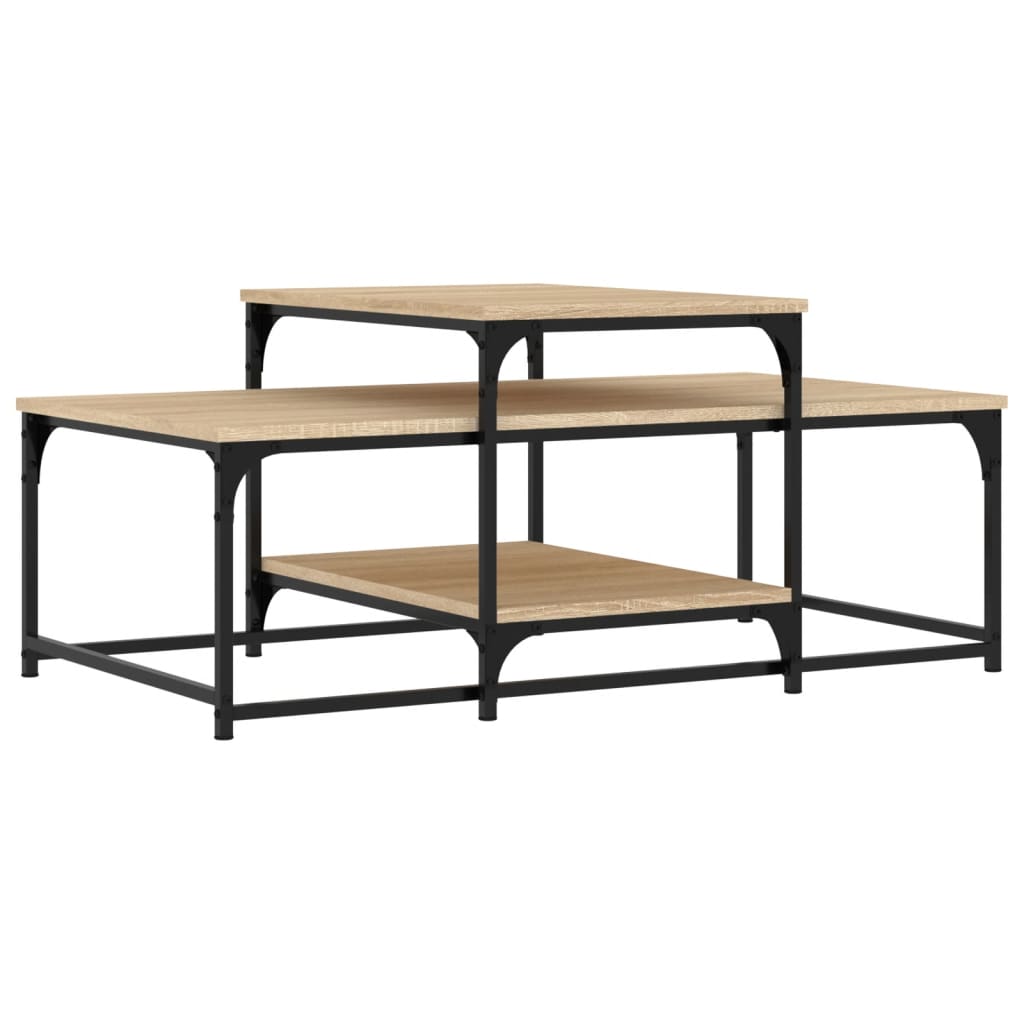 Vidaxl salontafel 102x60x45 cm bewerkt hout sonoma eikenkleurig