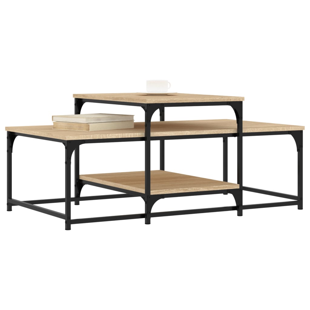 Vidaxl salontafel 102x60x45 cm bewerkt hout sonoma eikenkleurig
