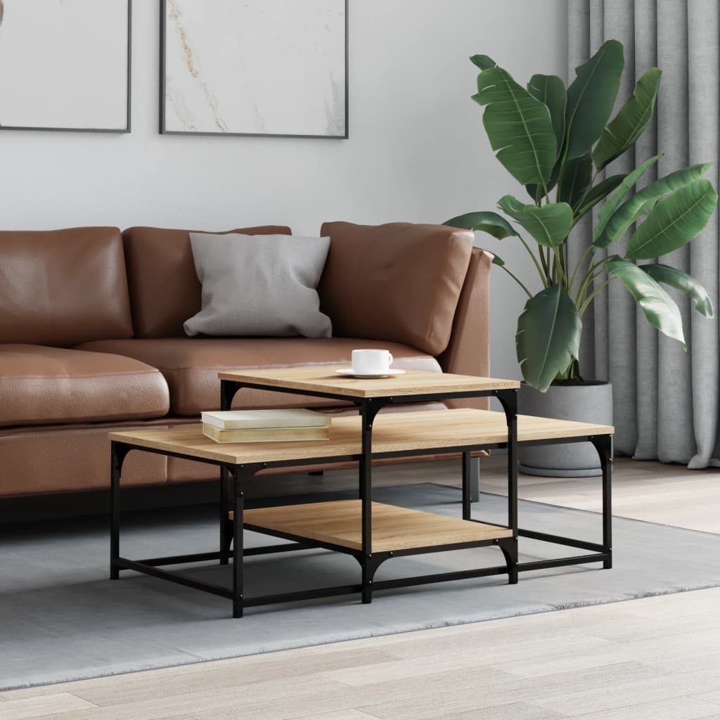 Vidaxl salontafel 102x60x45 cm bewerkt hout sonoma eikenkleurig