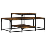 Vidaxl salontafel 102x60x45 cm bewerkt hout gerookt eikenkleurig