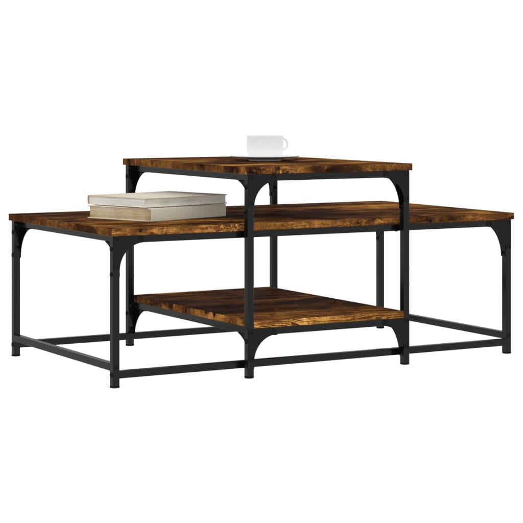 Vidaxl salontafel 102x60x45 cm bewerkt hout gerookt eikenkleurig