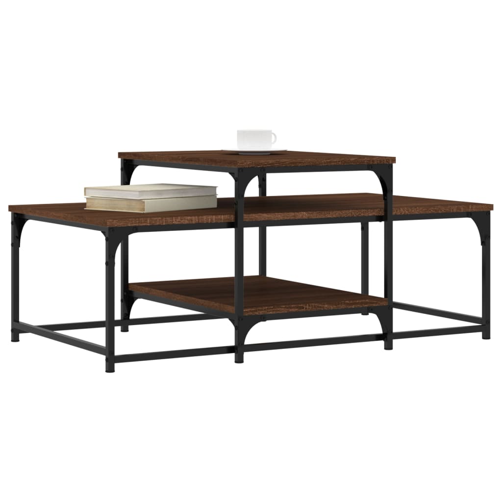 Vidaxl salontafel 102x60x45 cm bewerkt hout bruin eikenkleur