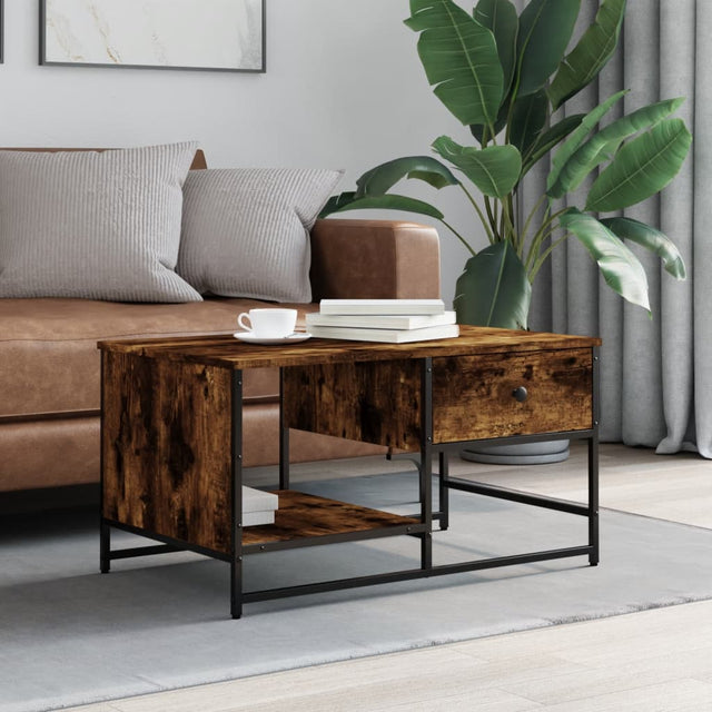 Vidaxl salontafel 85,5x51x45 cm bewerkt hout gerookt eikenkleurig