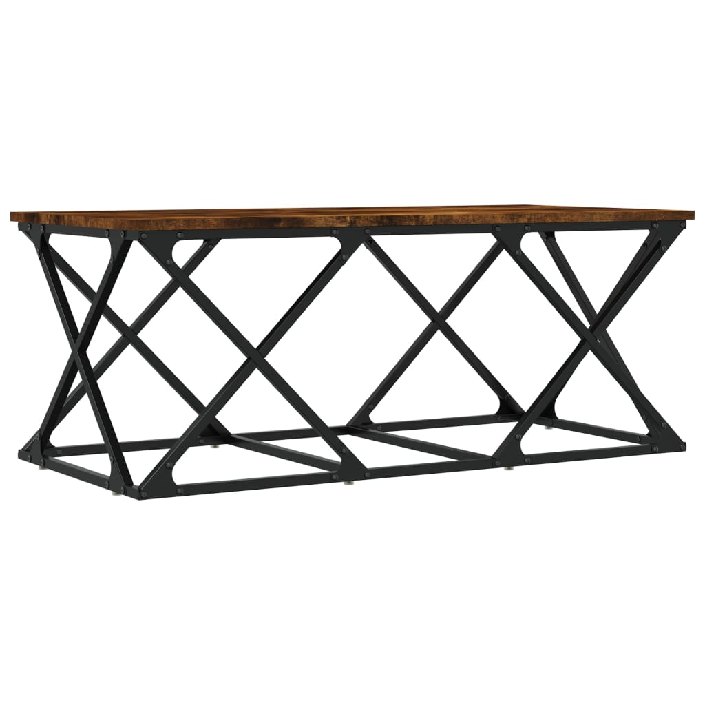 Vidaxl salontafel 100x49x40 cm bewerkt hout gerookt eikenkleurig