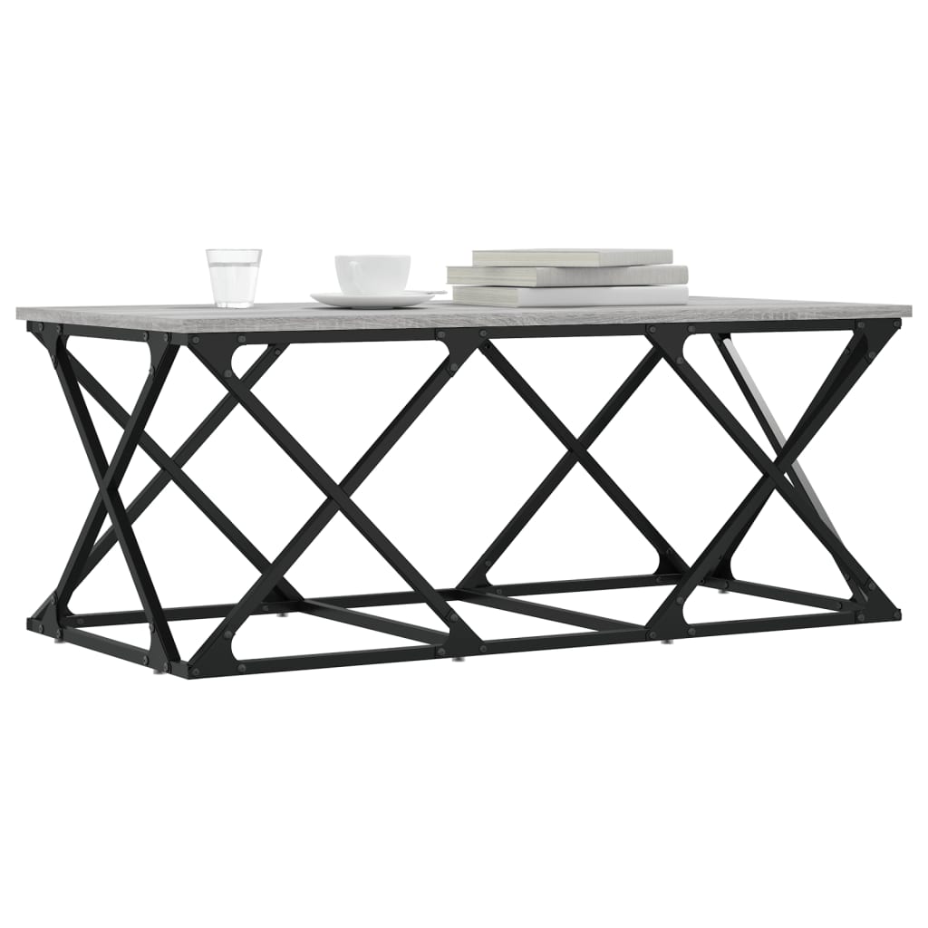 Vidaxl salontafel 100x49x40 cm bewerkt hout grijs sonoma