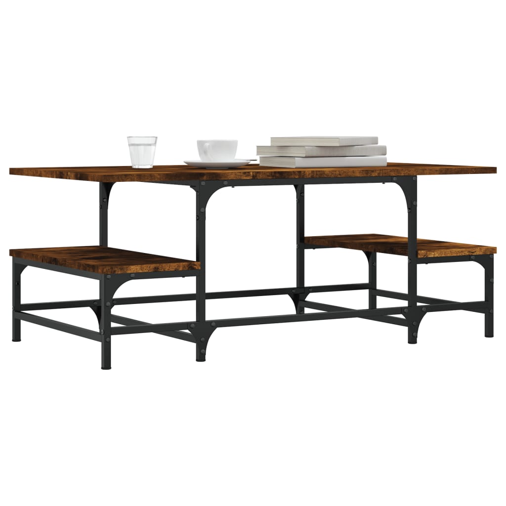 Vidaxl salontafel 100x50,5x40 cm bewerkt hout gerookt eikenkleurig