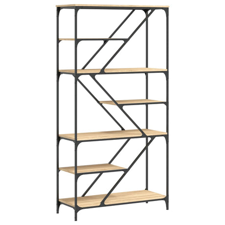 Vidaxl boekenrek 91x36x176 cm bewerkt hout en staal sonoma eikenkleur