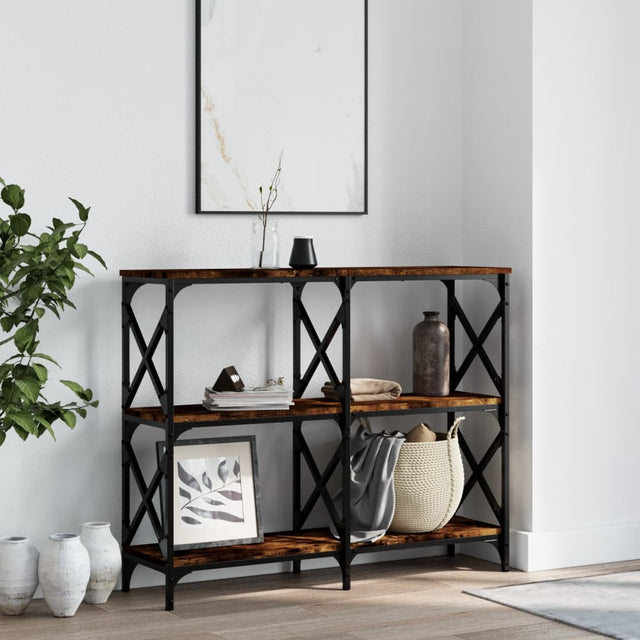 Vidaxl wandtafel 100x28x80,5 cm bewerkt hout gerookt eikenkleurig