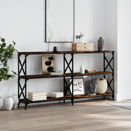 Vidaxl wandtafel 156x28x80,5 cm bewerkt hout gerookt eikenkleurig