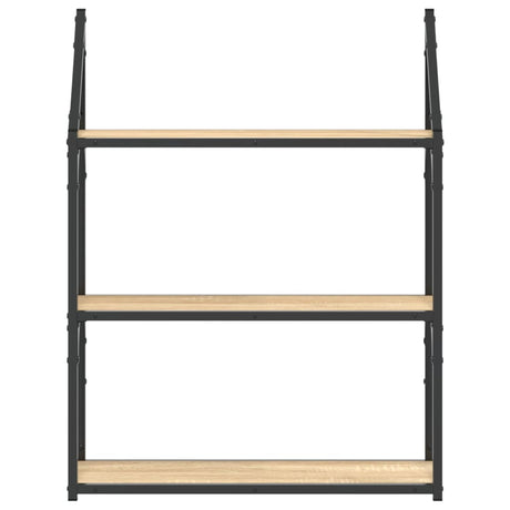 Vidaxl wandrek 3-laags 60x21x78,5 cm bewerkt hout sonoma eikenkleurig