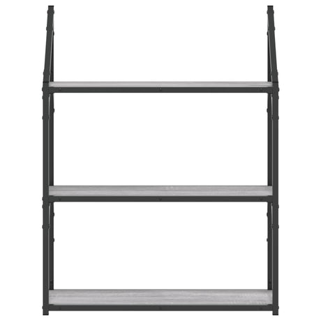 Vidaxl wandrek 3-laags 60x21x78,5 cm bewerkt hout grijs sonoma
