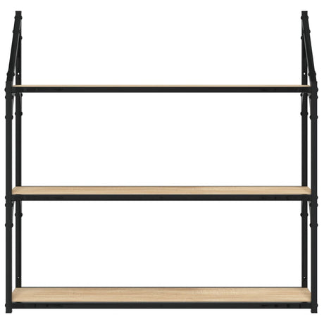 Vidaxl wandrek 3-laags 80x21x78,5 cm bewerkt hout sonoma eikenkleurig