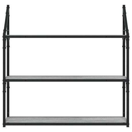 Vidaxl wandrek 3-laags 80x21x78,5 cm bewerkt hout grijs sonoma