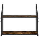 Vidaxl wandrek 2-laags 60x21x51 cm bewerkt hout gerookt eikenkleurig