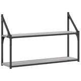 Vidaxl wandrek 2-laags 80x21x51 cm bewerkt hout grijs sonoma eiken