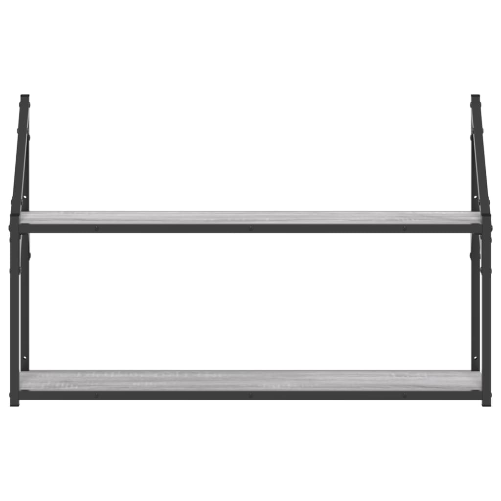 Vidaxl wandrek 2-laags 80x21x51 cm bewerkt hout grijs sonoma eiken