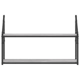 Vidaxl wandrek 2-laags 80x21x51 cm bewerkt hout grijs sonoma eiken