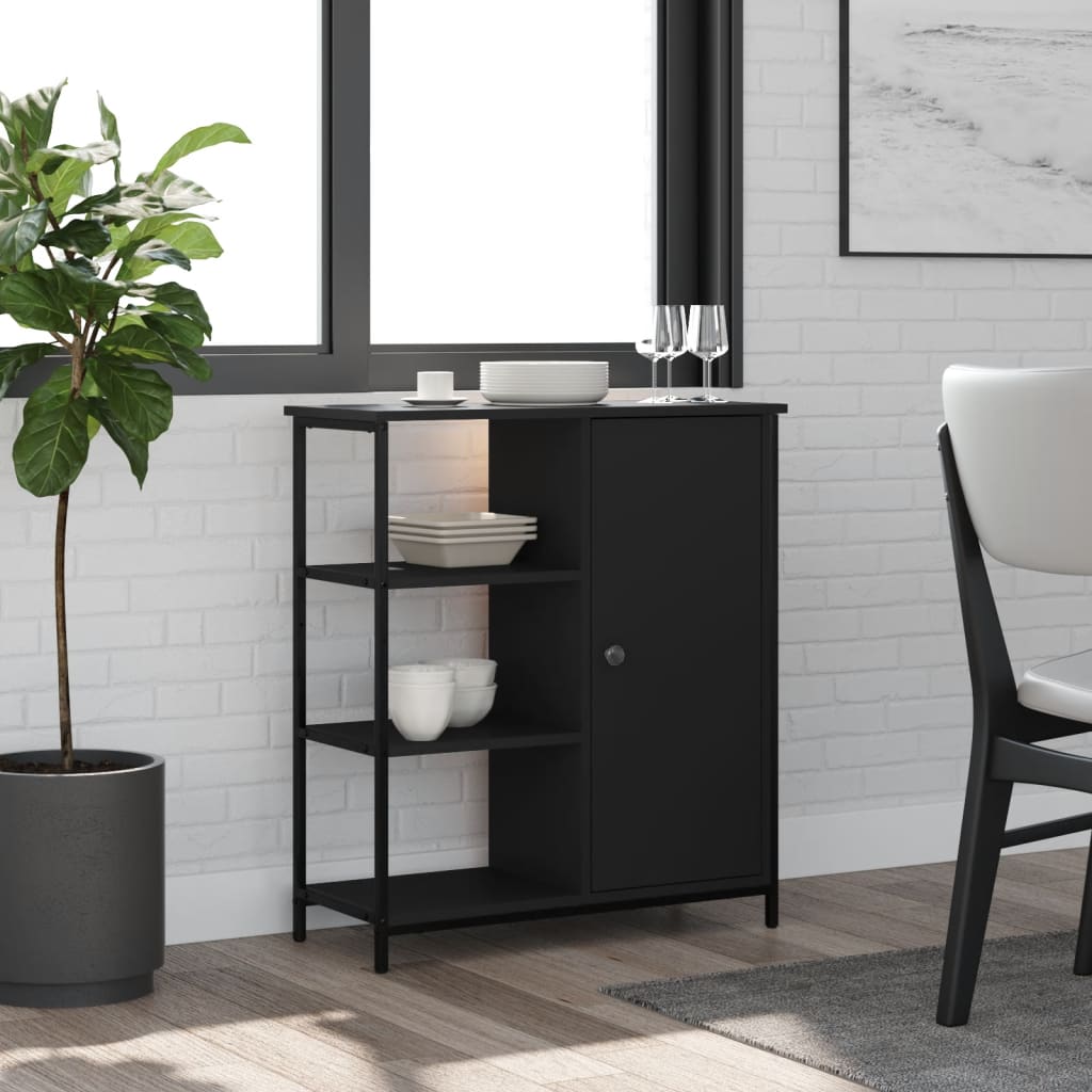 Vidaxl dressoir 70x30x80 cm bewerkt hout zwart