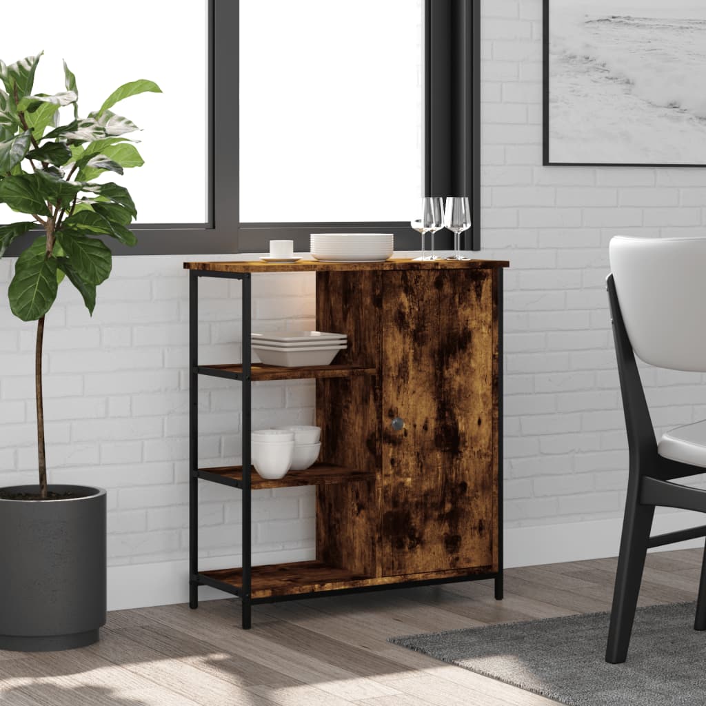 Vidaxl dressoir 70x30x80 cm bewerkt hout gerookt eikenkleurig
