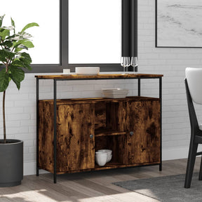 Vidaxl dressoir 100x35x80 cm bewerkt hout gerookt eikenkleurig