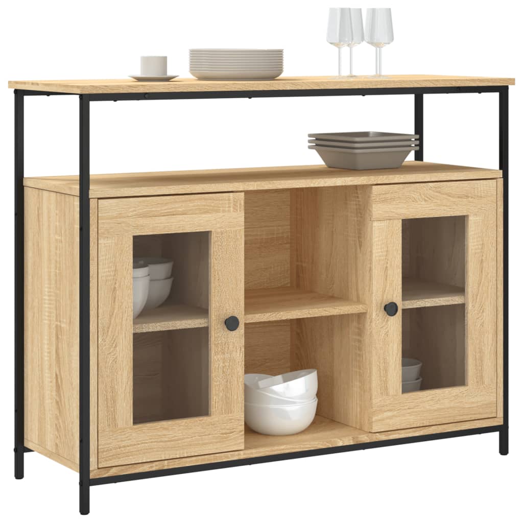 Vidaxl dressoir 100x35x80 cm bewerkt hout sonoma eikenkleurig