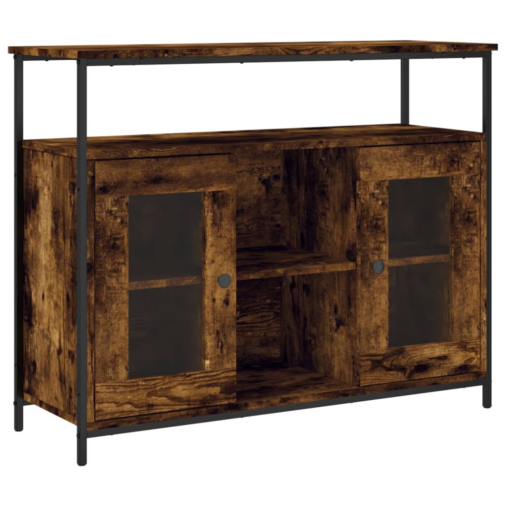 Vidaxl dressoir 100x35x80 cm bewerkt hout gerookt eikenkleurig