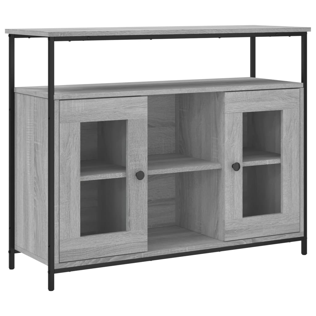 Vidaxl dressoir 100x35x80 cm bewerkt hout grijs sonoma