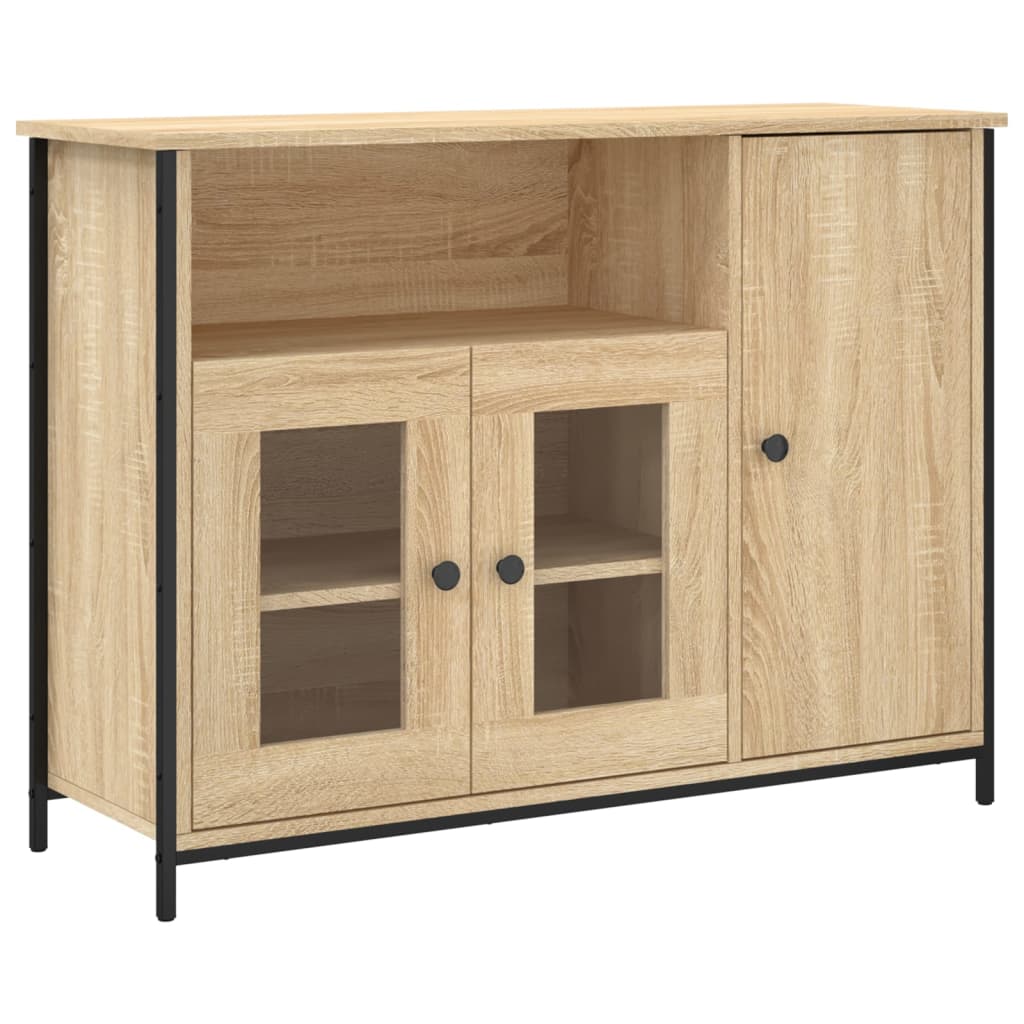 Vidaxl dressoir 100x35x75 cm bewerkt hout sonoma eikenkleurig