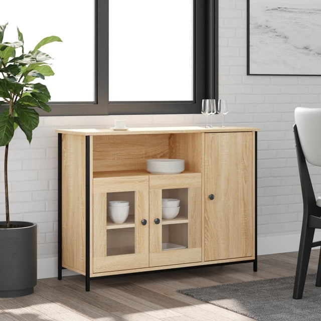 Vidaxl dressoir 100x35x75 cm bewerkt hout sonoma eikenkleurig