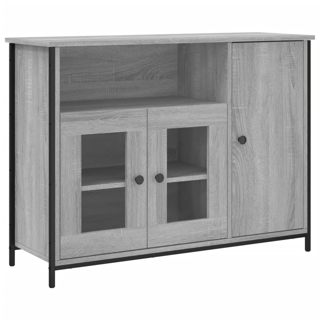 Vidaxl dressoir 100x35x75 cm bewerkt hout grijs sonoma
