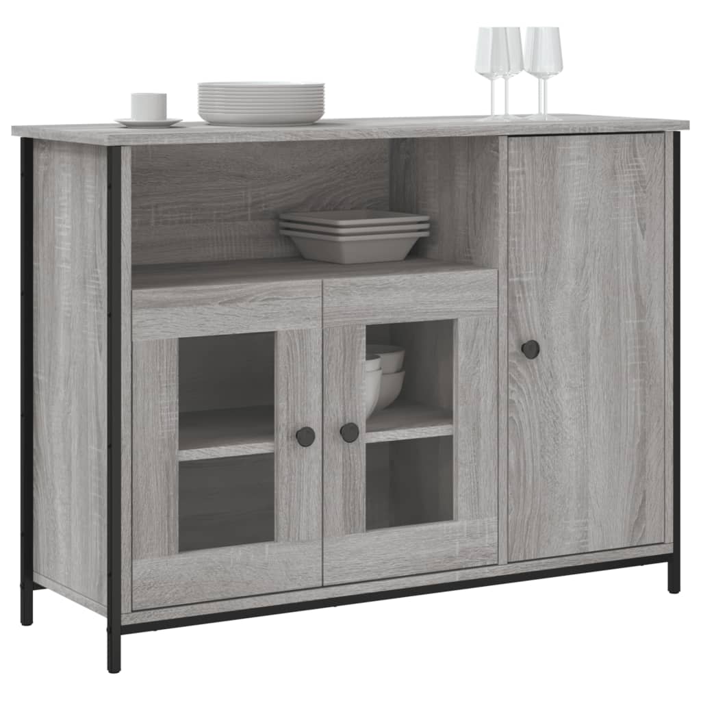 Vidaxl dressoir 100x35x75 cm bewerkt hout grijs sonoma
