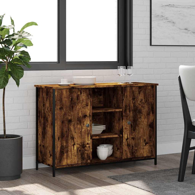 Vidaxl dressoir 100x35x70 cm bewerkt hout gerookt eikenkleurig