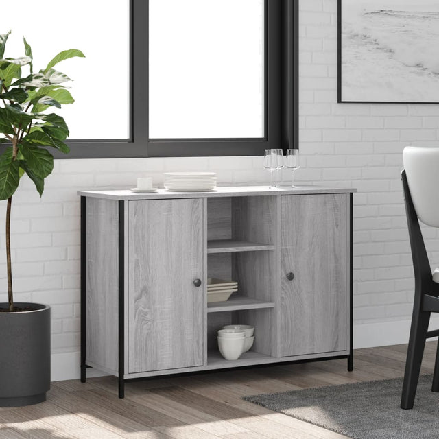 Vidaxl dressoir 100x35x70 cm bewerkt hout grijs sonoma