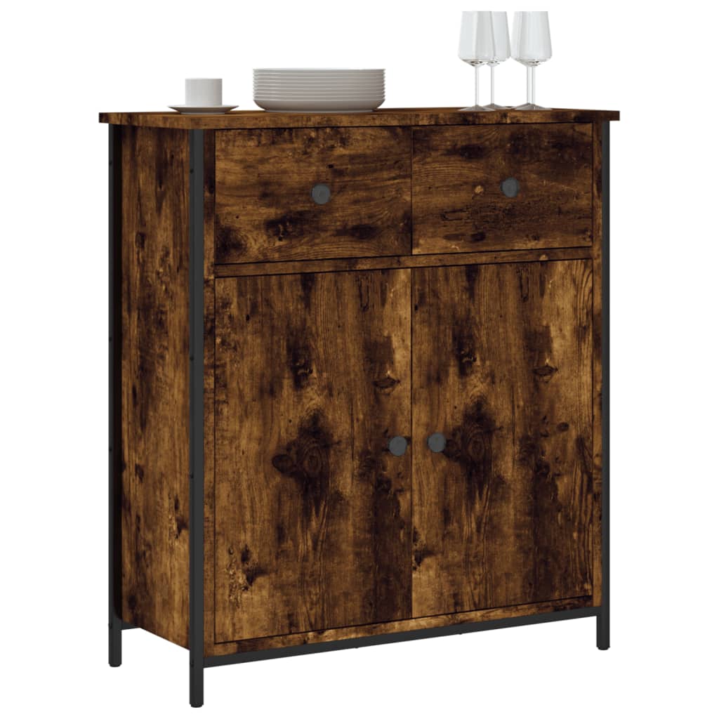Vidaxl dressoir 70x30x80 cm bewerkt hout gerookt eikenkleurig