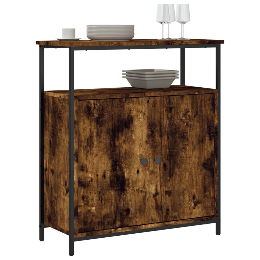 Vidaxl dressoir 70x30x80 cm bewerkt hout gerookt eikenkleurig