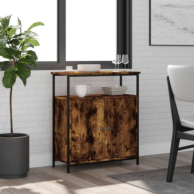 Vidaxl dressoir 70x30x80 cm bewerkt hout gerookt eikenkleurig
