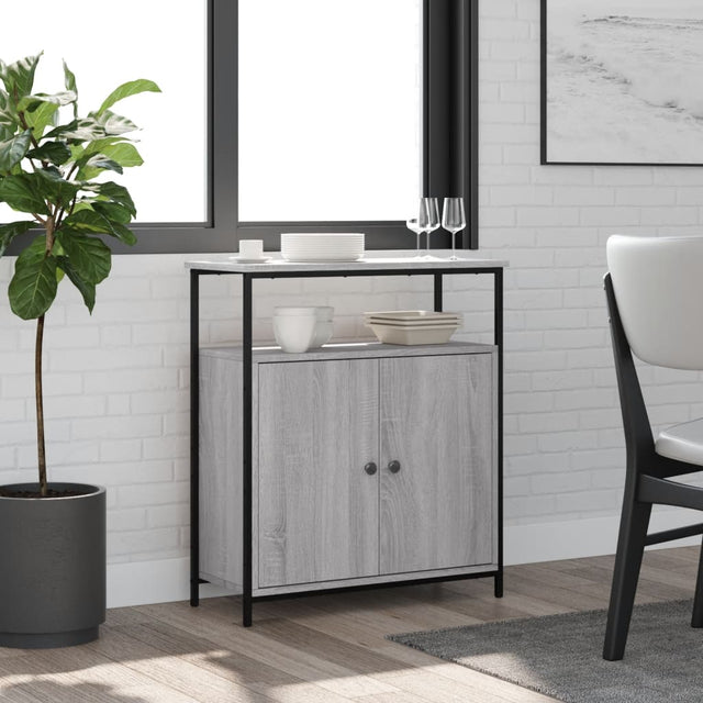 Vidaxl dressoir 70x30x80 cm bewerkt hout grijs sonoma