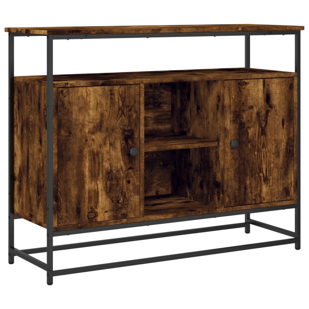 Vidaxl dressoir 100x35x80 cm bewerkt hout gerookt eikenkleurig