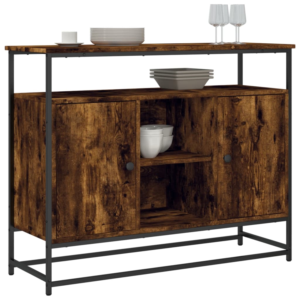 Vidaxl dressoir 100x35x80 cm bewerkt hout gerookt eikenkleurig