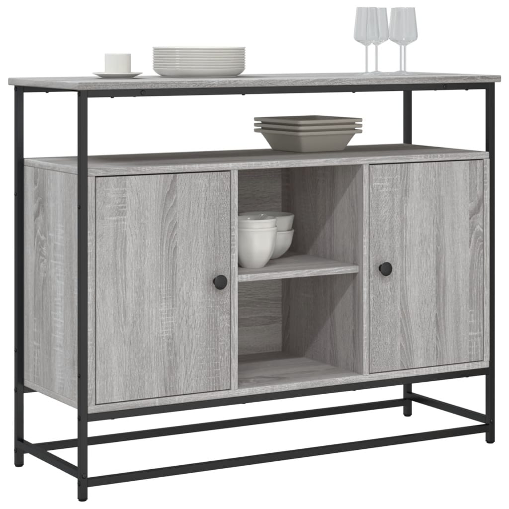 Vidaxl dressoir 100x35x80 cm bewerkt hout grijs sonoma