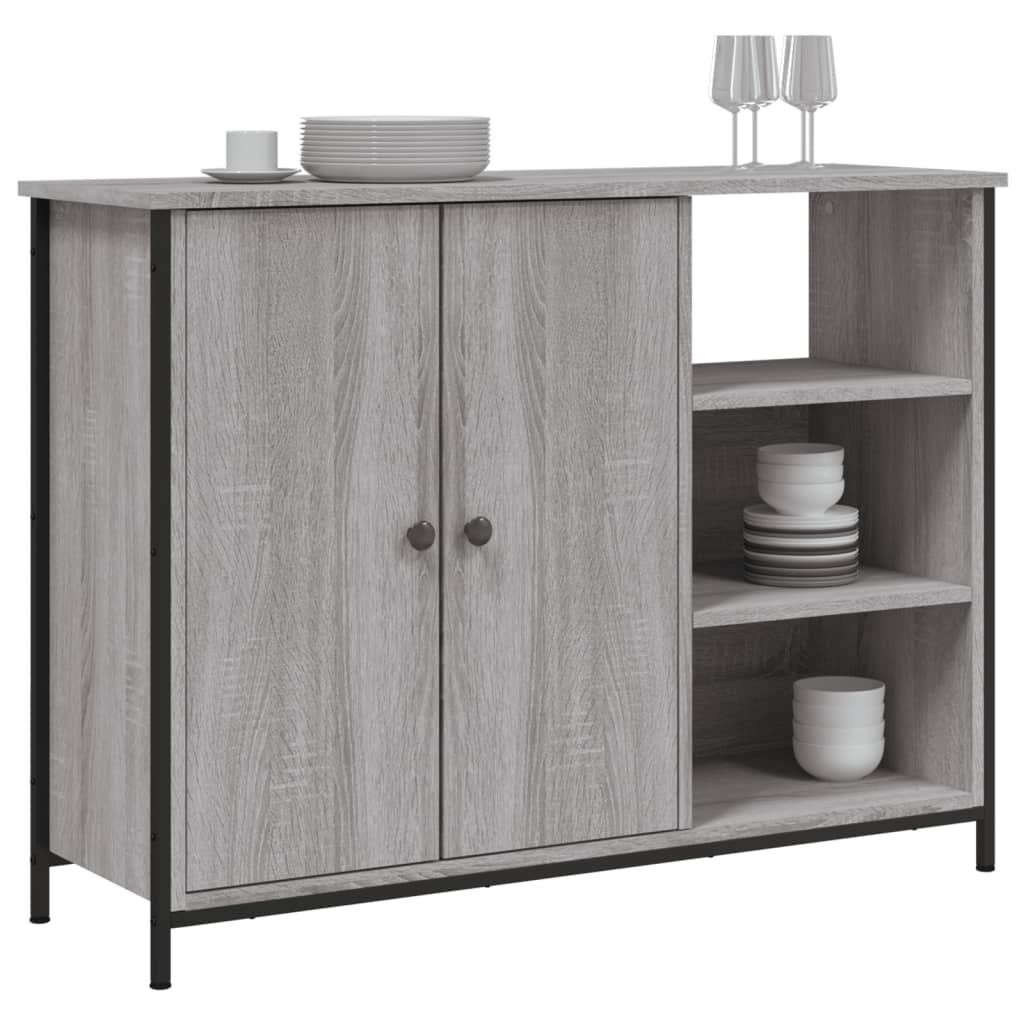 Vidaxl dressoir 100x33x75 cm bewerkt hout grijs sonoma