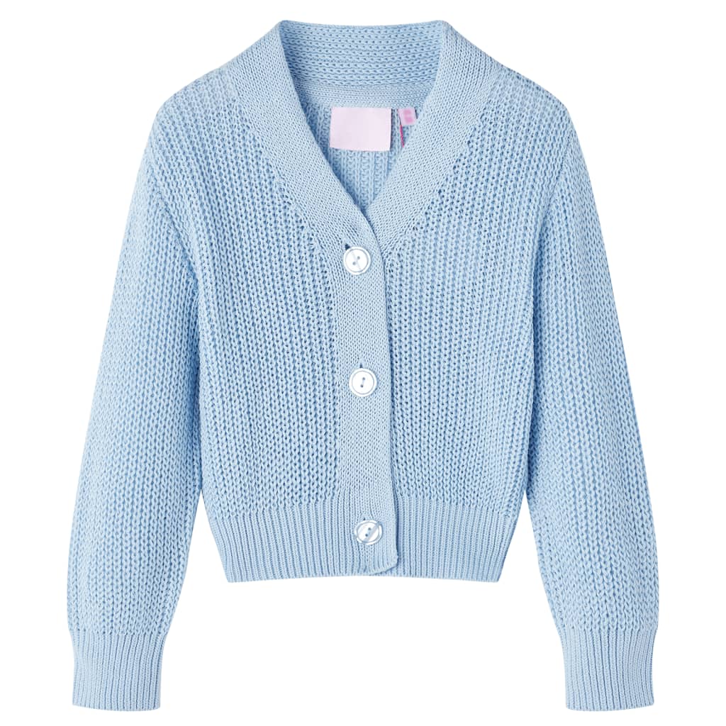 VidaXL Kinderstrickjacke gestrickt 116 Blau